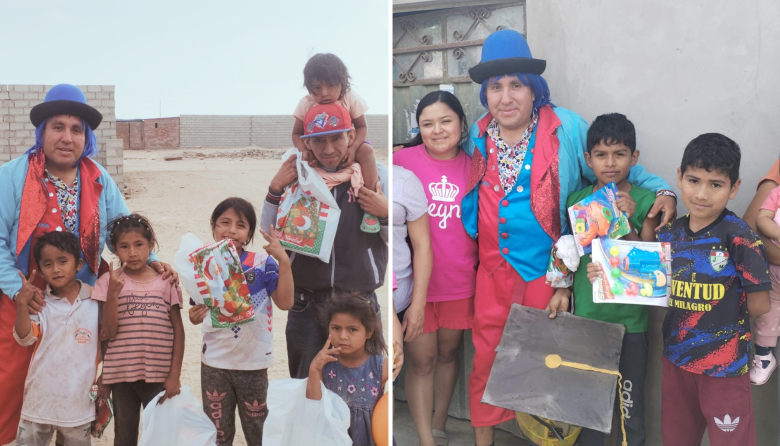 Vituchinrinrin: el enfermero que se disfraza de payasito para llevar alegría navideña a niños de sectores vulnerables