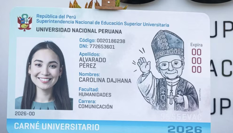 Papa León XIV protagoniza el nuevo carné universitario 2026 presentado por Sunedu