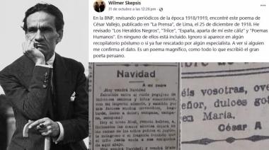 Investigador peruano encuentra poema inédito de César Vallejo