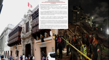 Cancillería reporta cuatro peruanos desaparecidos tras los terremotos en Venezuela