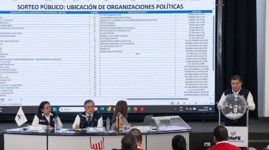 ONPE sortea ubicación de partidos en cédula para Elecciones Regionales y Municipales 2026